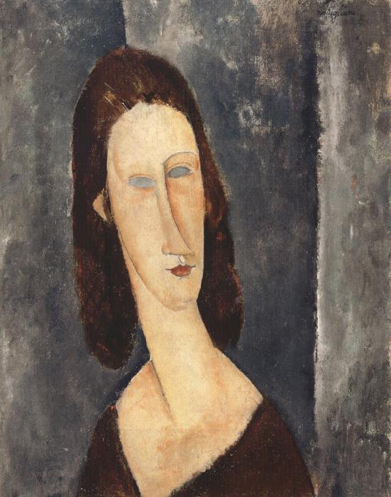 Amedeo Modigliani Blue Eyes or Portrait of Madame Jeanne Hebuterne (mk39) oil painting picture